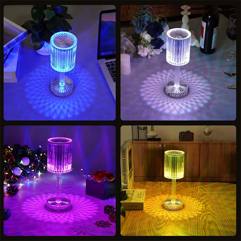 GlimmerSphere LED Table Lamp: Luxurious Crystal Night Light and Decoration